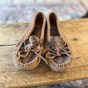 Brown Suede Moccasins for Women